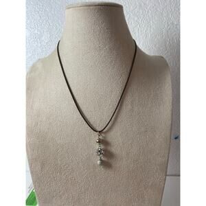 Sparkly Upcycled Silver Pendant Necklace - Elegant